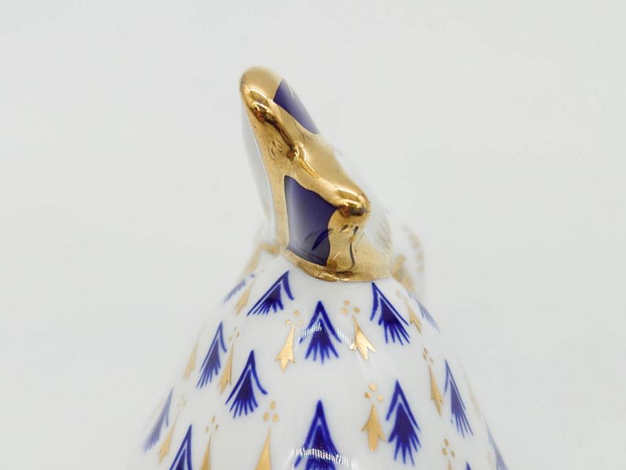 イギリス　ROYAL CROWN DERBY(ロイヤルクラウンダービー)　ペーパーウェイト　猫　うさぎ　繊細で華やかな色彩に心ときめくフィギュリン2点セット(ねこ、ネコ、兎、ウサギ、金彩、置物、磁器、ボーンチャイナ、オブジェ、ディスプレイ、英国)(R-079734)