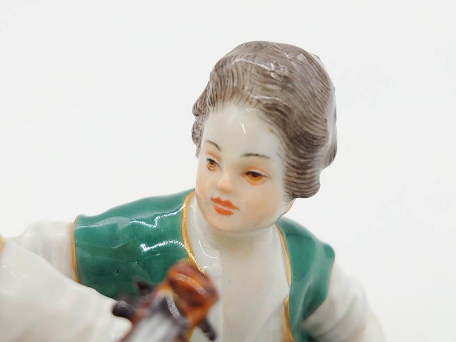 ドイツ　マイセン　Meissen　シェーンハイト　四季の寓意シリーズ　夏　匠の美技に見惚れるフィギュリン(少女、少年、農作業、金彩、置物、ディスプレイ、磁器、オブジェ)(R-079735)