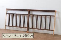 アンティーク建具　黒檀(コクタン)のつまみ付き!!柾目の美しい扉1枚(木製扉、ドア)(R-065475)