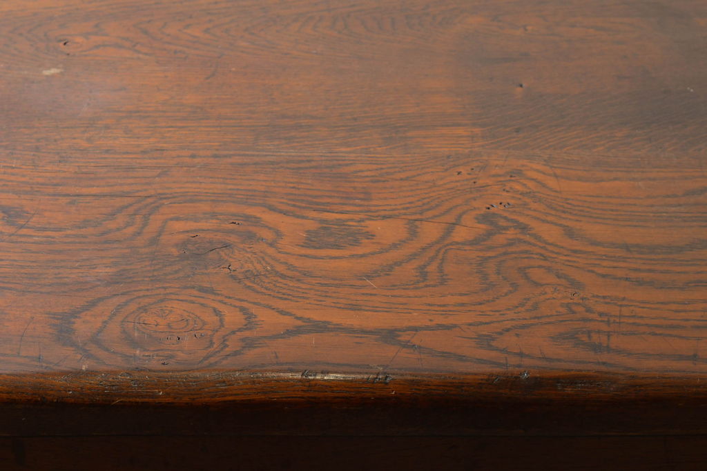 イギリスアンティーク　特大!!　極厚天板　オーク材製　重厚な佇まいが存在感を放つダイニングテーブル(作業台、4人掛け、6人掛け)(R-060132)