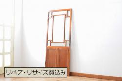アンティーク建具　シンプルな佇まいで取り入れやすい幅狭蔵戸1枚(玄関戸、引き戸)(R-066777)