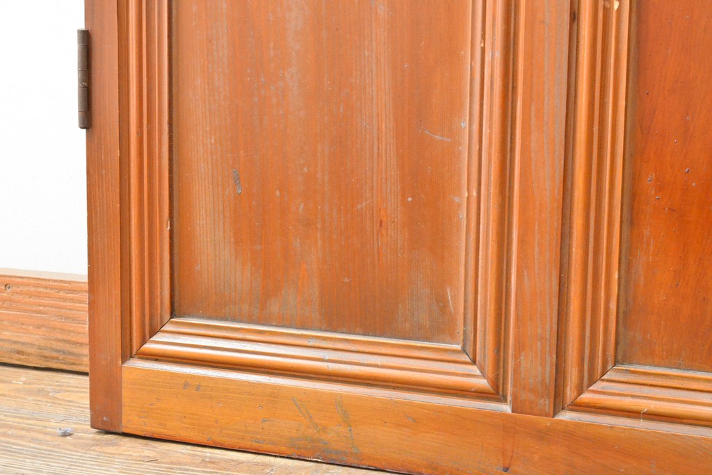 アンティーク建具　昭和初期　大正ロマンの雰囲気香るガラス扉1枚(ドア、木製ドア、建具)(R-059212)