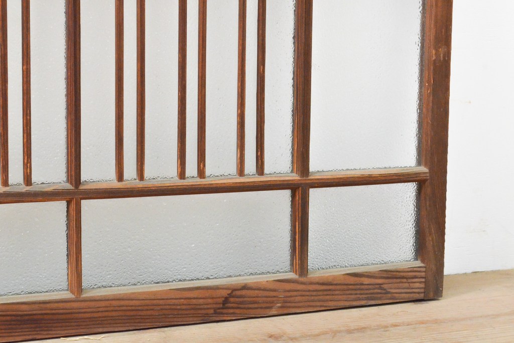 アンティーク建具　大正ロマンの雰囲気あふれるガラス窓2枚セット(ガラス戸、引き戸、建具)(R-059428)