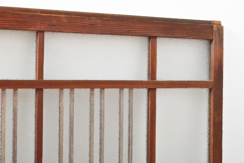 アンティーク建具　大正ロマンの雰囲気あふれるガラス窓2枚セット(ガラス戸、引き戸、建具)(R-059428)