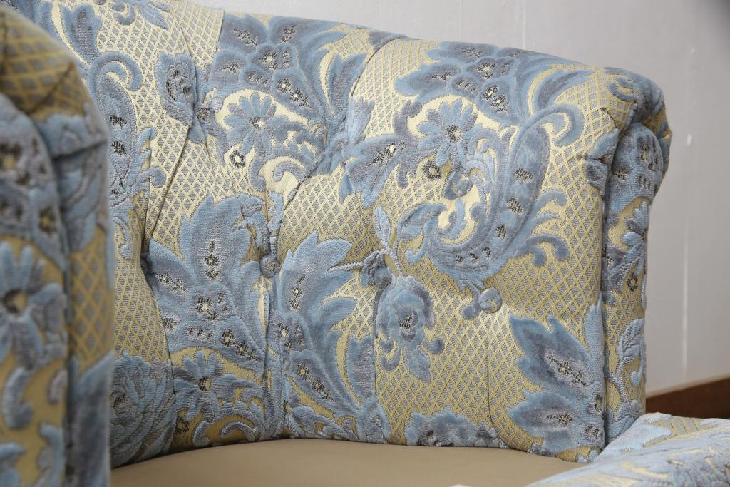 中古　超美品　DREXEL HERITAGE(ドレクセルヘリテイジ)　 Upholstery(アップホルスタリー)　エレガントな佇まいの1人掛けソファ+オットマンセット(一人掛け、1P、アームソファ)(定価約70万円)(R-055656)
