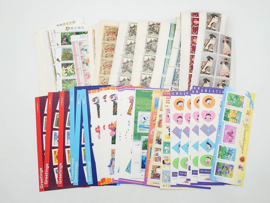 未使用切手　シート　バラ　額面483,182円　切手まとめてセット(ふるさとの花、国民体育大会記念、ドラえもん、キティ、スヌーピー、ディズニー、相撲絵シリーズ、記念切手、切手コレクション)(R-079742)