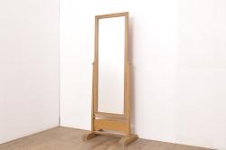 中古　北海道民芸家具　シンプルなデザインがお部屋に取り入れやすいウォールミラー(壁掛け鏡)(R-055216)