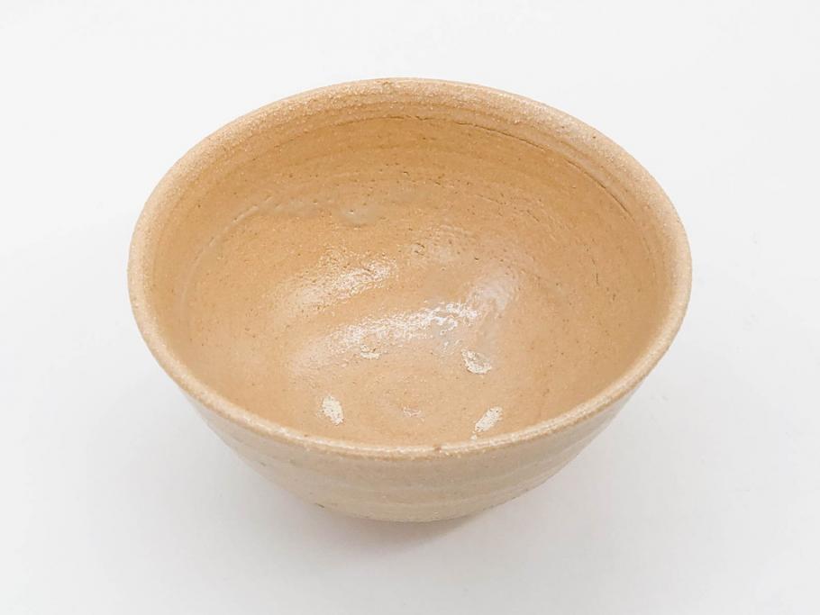人間国宝　中里無庵(中里太郎右衛門)　唐津　宝珠　約15cm　4.9寸　和の味わいのある茶碗(抹茶碗、煎茶道具、茶道具、茶器、和食器、四寸九分、御物袋付き、外箱付き、共箱付き)(R-079746)