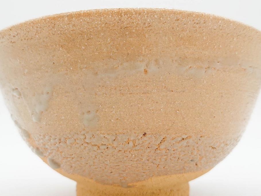 人間国宝　中里無庵(中里太郎右衛門)　唐津　宝珠　約15cm　4.9寸　和の味わいのある茶碗(抹茶碗、煎茶道具、茶道具、茶器、和食器、四寸九分、御物袋付き、外箱付き、共箱付き)(R-079746)