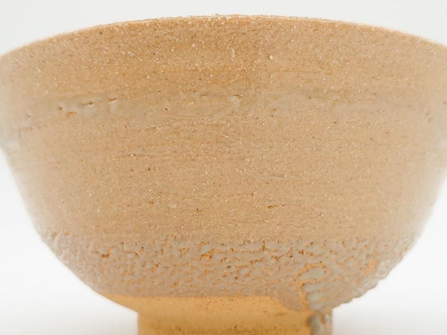 人間国宝　中里無庵(中里太郎右衛門)　唐津　宝珠　約15cm　4.9寸　和の味わいのある茶碗(抹茶碗、煎茶道具、茶道具、茶器、和食器、四寸九分、御物袋付き、外箱付き、共箱付き)(R-079746)