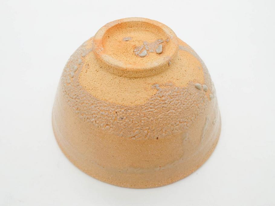 人間国宝　中里無庵(中里太郎右衛門)　唐津　宝珠　約15cm　4.9寸　和の味わいのある茶碗(抹茶碗、煎茶道具、茶道具、茶器、和食器、四寸九分、御物袋付き、外箱付き、共箱付き)(R-079746)