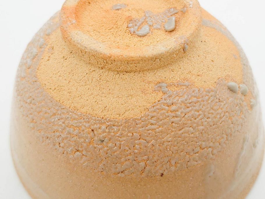 人間国宝　中里無庵(中里太郎右衛門)　唐津　宝珠　約15cm　4.9寸　和の味わいのある茶碗(抹茶碗、煎茶道具、茶道具、茶器、和食器、四寸九分、御物袋付き、外箱付き、共箱付き)(R-079746)