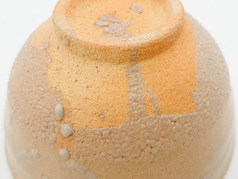 人間国宝　中里無庵(中里太郎右衛門)　唐津　宝珠　約15cm　4.9寸　和の味わいのある茶碗(抹茶碗、煎茶道具、茶道具、茶器、和食器、四寸九分、御物袋付き、外箱付き、共箱付き)(R-079746)