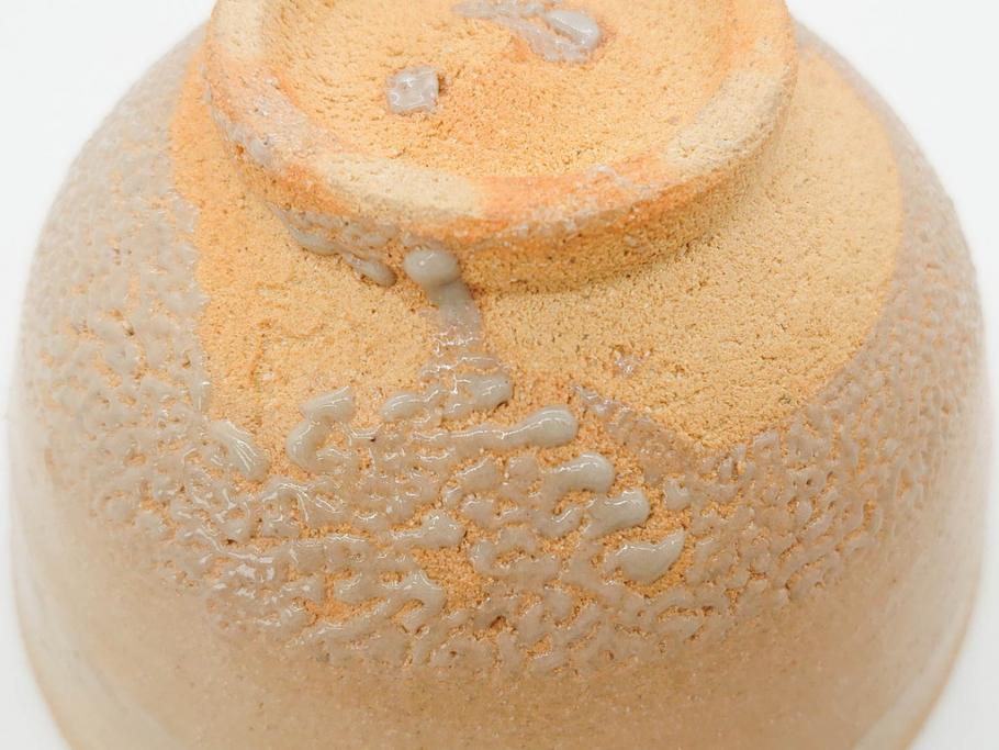 人間国宝　中里無庵(中里太郎右衛門)　唐津　宝珠　約15cm　4.9寸　和の味わいのある茶碗(抹茶碗、煎茶道具、茶道具、茶器、和食器、四寸九分、御物袋付き、外箱付き、共箱付き)(R-079746)