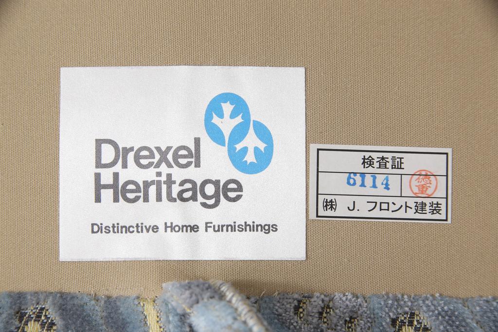 中古　超美品　DREXEL HERITAGE(ドレクセルヘリテイジ)　エレガントな佇まいが魅力の2.5人掛けワイドソファ+オットマンセット(2Pソファ、2人掛け、二人掛け、3人掛け、三人掛け、3P)(定価約135万円)(R-055657)