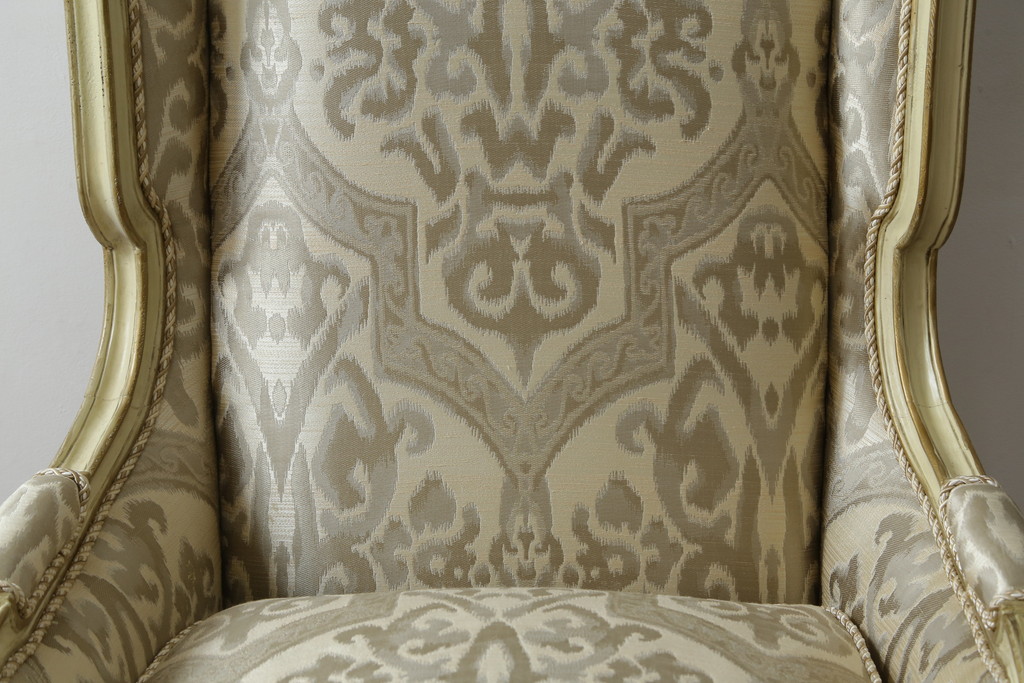 中古　美品　レアモデル!!　DREXEL HERITAGE(ドレクセルヘリテイジ)　Upholstery(アップホルスタリー)　気品あふれる佇まいの猫脚ラウンジチェア(一人掛けソファ、1人掛けソファ、アームチェア)(R-066511)