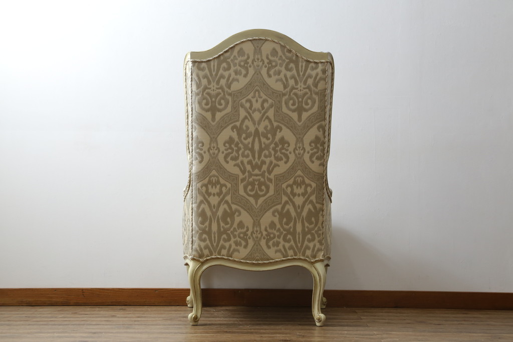 中古　美品　レアモデル!!　DREXEL HERITAGE(ドレクセルヘリテイジ)　Upholstery(アップホルスタリー)　気品あふれる佇まいの猫脚ラウンジチェア(一人掛けソファ、1人掛けソファ、アームチェア)(R-066511)