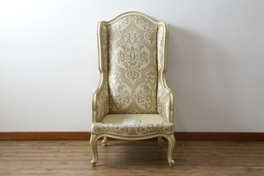 中古　美品　レアモデル!!　DREXEL HERITAGE(ドレクセルヘリテイジ)　Upholstery(アップホルスタリー)　気品あふれる佇まいの猫脚ラウンジチェア(一人掛けソファ、1人掛けソファ、アームチェア)(R-066511)
