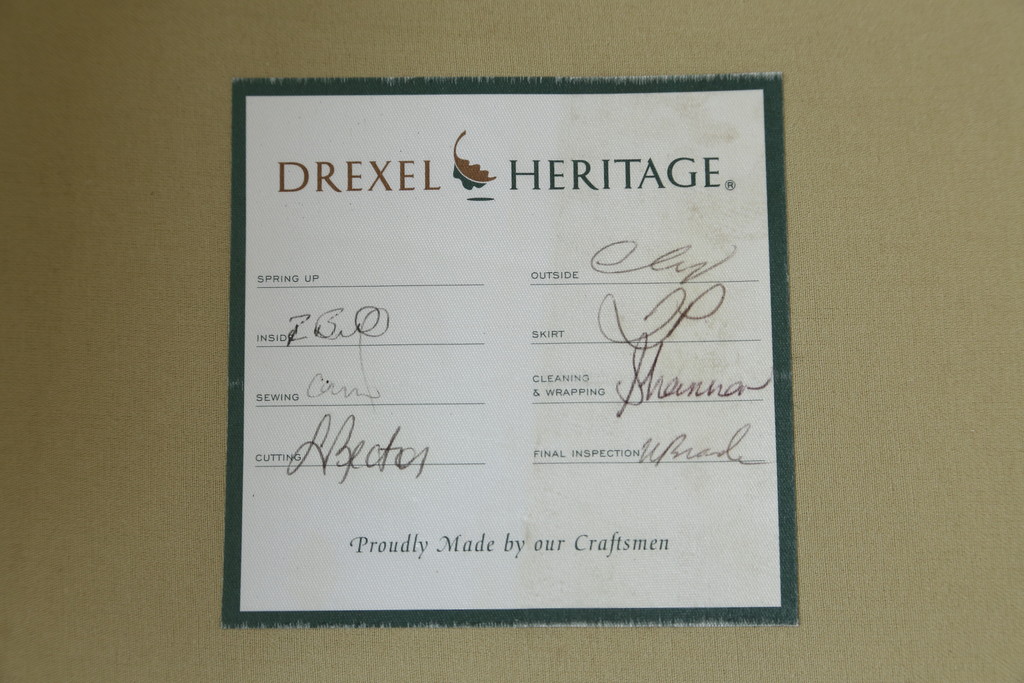 中古　美品　レアモデル!!　DREXEL HERITAGE(ドレクセルヘリテイジ)　Upholstery(アップホルスタリー)　気品あふれる佇まいの猫脚ラウンジチェア(一人掛けソファ、1人掛けソファ、アームチェア)(R-066511)