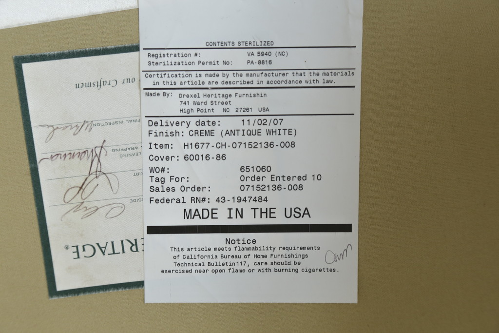 中古　美品　レアモデル!!　DREXEL HERITAGE(ドレクセルヘリテイジ)　Upholstery(アップホルスタリー)　気品あふれる佇まいの猫脚ラウンジチェア(一人掛けソファ、1人掛けソファ、アームチェア)(R-066511)