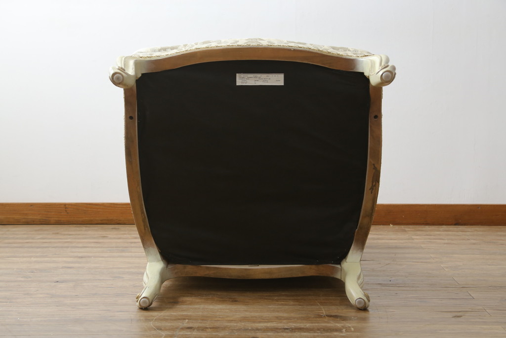 中古　美品　レアモデル!!　DREXEL HERITAGE(ドレクセルヘリテイジ)　Upholstery(アップホルスタリー)　気品あふれる佇まいの猫脚ラウンジチェア(一人掛けソファ、1人掛けソファ、アームチェア)(R-066511)