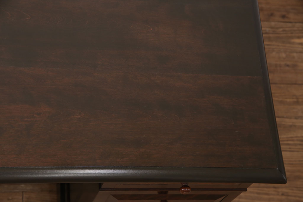ヴィンテージ　松本民芸家具　シックな色合いが上品なM型両袖机(両袖デスク、ワークデスク、ビンテージ)(定価約63万円)(R-047930)