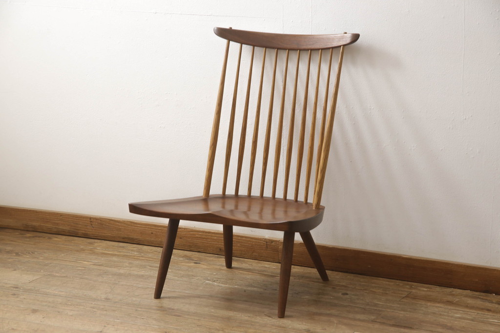 ヴィンテージ　ジョージナカシマ　LOUNGE CHAIR　CN102　ウォールナット　モダンに洗練された佇まいのラウンジチェア(ジョージ・ナカシマ、イス、椅子、ビンテージ)(R-056537)