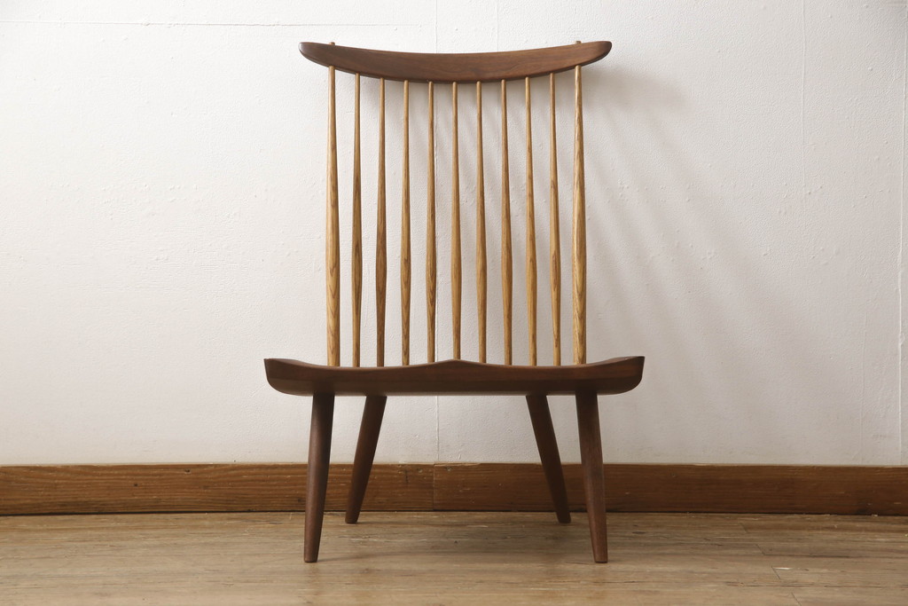 ヴィンテージ　ジョージナカシマ　LOUNGE CHAIR　CN102　ウォールナット　モダンに洗練された佇まいのラウンジチェア(ジョージ・ナカシマ、イス、椅子、ビンテージ)(R-056537)