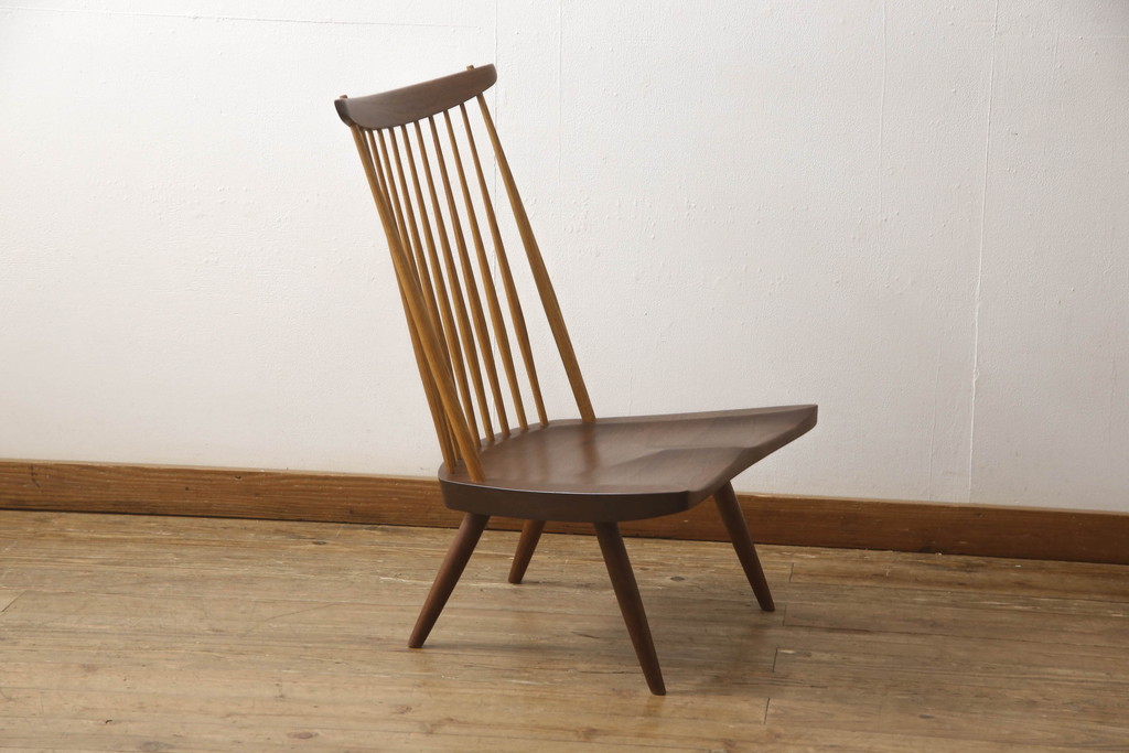 ヴィンテージ　ジョージナカシマ　LOUNGE CHAIR　CN102　ウォールナット　モダンに洗練された佇まいのラウンジチェア(ジョージ・ナカシマ、イス、椅子、ビンテージ)(R-056537)