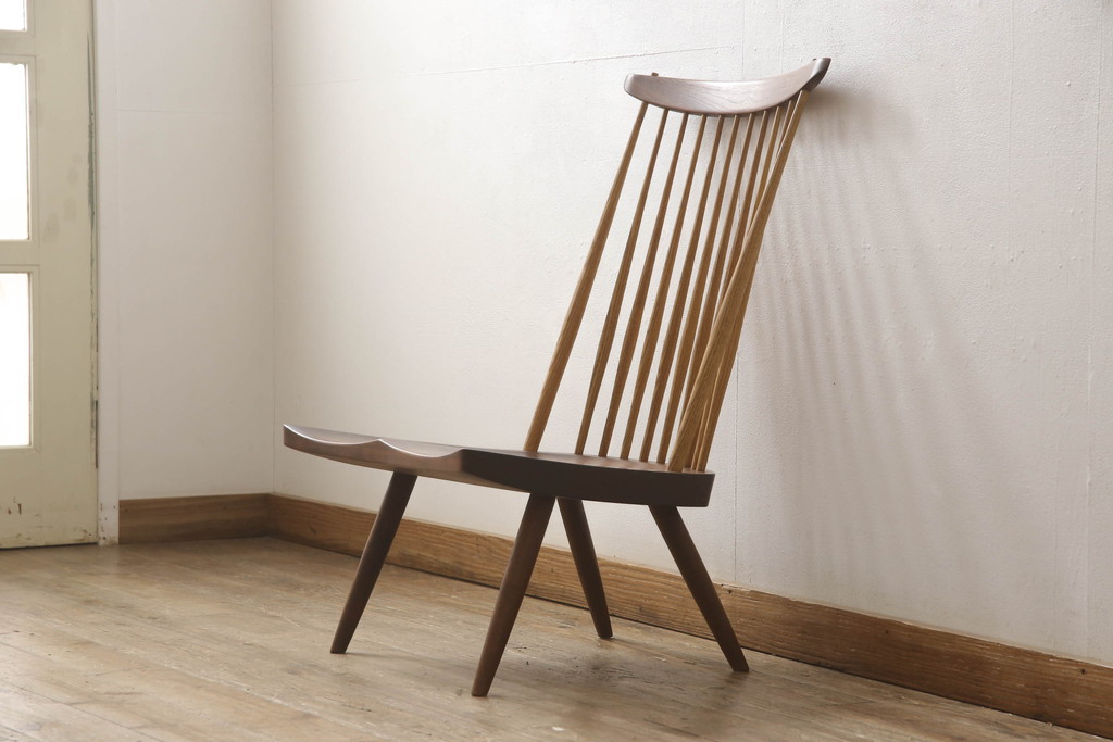 ヴィンテージ　ジョージナカシマ　LOUNGE CHAIR　CN102　ウォールナット　モダンに洗練された佇まいのラウンジチェア(ジョージ・ナカシマ、イス、椅子、ビンテージ)(R-056537)