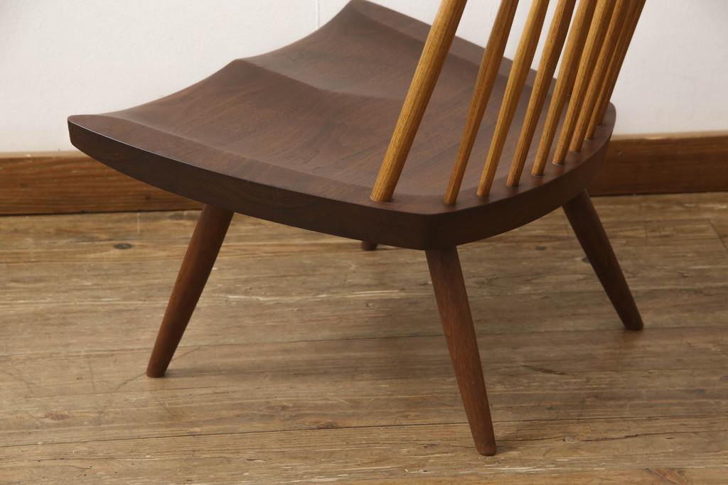 ヴィンテージ　ジョージナカシマ　LOUNGE CHAIR　CN102　ウォールナット　モダンに洗練された佇まいのラウンジチェア(ジョージ・ナカシマ、イス、椅子、ビンテージ)(R-056537)