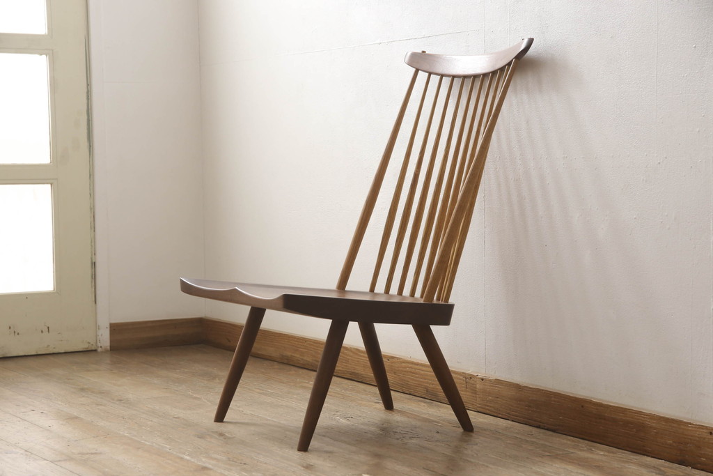 ヴィンテージ　ジョージナカシマ　LOUNGE CHAIR　CN102　ウォールナット　モダンに洗練された佇まいのラウンジチェア(ジョージ・ナカシマ、イス、椅子、ビンテージ)(R-056538)