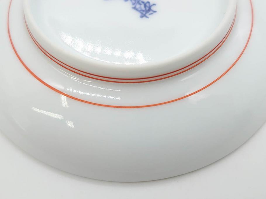 重要無形文化財　人間国宝　十三代 酒井田柿右衛門　有田焼　錦　牡丹文　約11cm　3.5寸　食卓に華やぎを添える小皿5枚セット(花、鳥、豆皿、手塩皿、和皿、和食器、共箱付き、裏印、花押、三寸五分)(R-079750)
