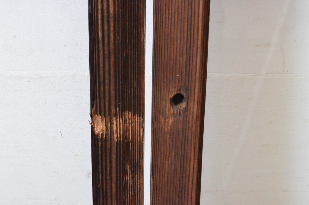 アンティーク建具　経年の趣ある木味が魅力のガラス戸2枚セット(引き戸)(R-065503)
