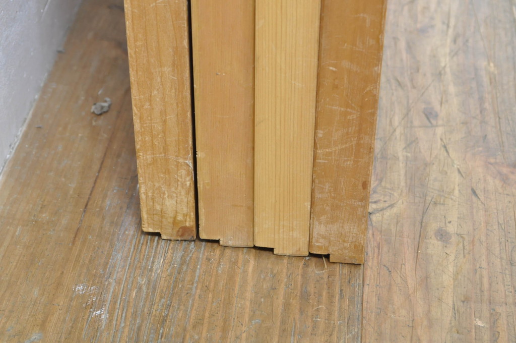 中古　和の空間づくりにおすすめの擦り上げ障子戸4枚セット(建具、擦上障子戸、雪見障子戸、引き戸)(R-077441)