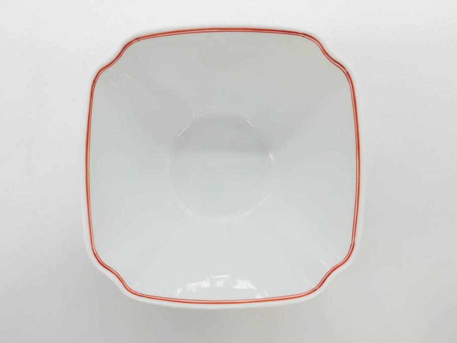 重要無形文化財　人間国宝　十三代 酒井田柿右衛門　有田焼　錦　笹文　約9cm　3寸　落ち着いた佇まいの中付5客セット(深皿、取鉢、小鉢、豆鉢、和食器、共箱付き、裏印、花押、三寸)(R-079801)