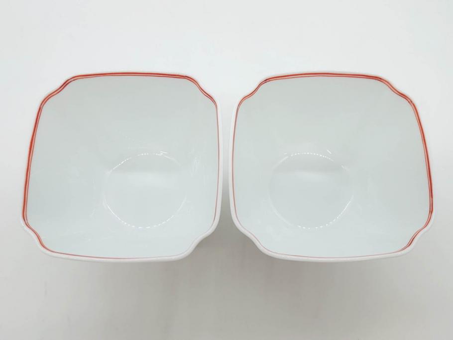 重要無形文化財　人間国宝　十三代 酒井田柿右衛門　有田焼　錦　笹文　約9cm　3寸　落ち着いた佇まいの中付5客セット(深皿、取鉢、小鉢、豆鉢、和食器、共箱付き、裏印、花押、三寸)(R-079801)