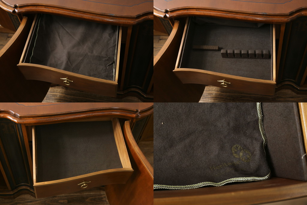 中古　希少!!　DREXEL HERITAGE(ドレクセルヘリテイジ)　シノワズリ様式　優美で華やかな装飾が見事なサイドボード(収納棚、戸棚、サイドキャビネット、コンソールキャビネット、カウンター、中国美術)(R-066514)