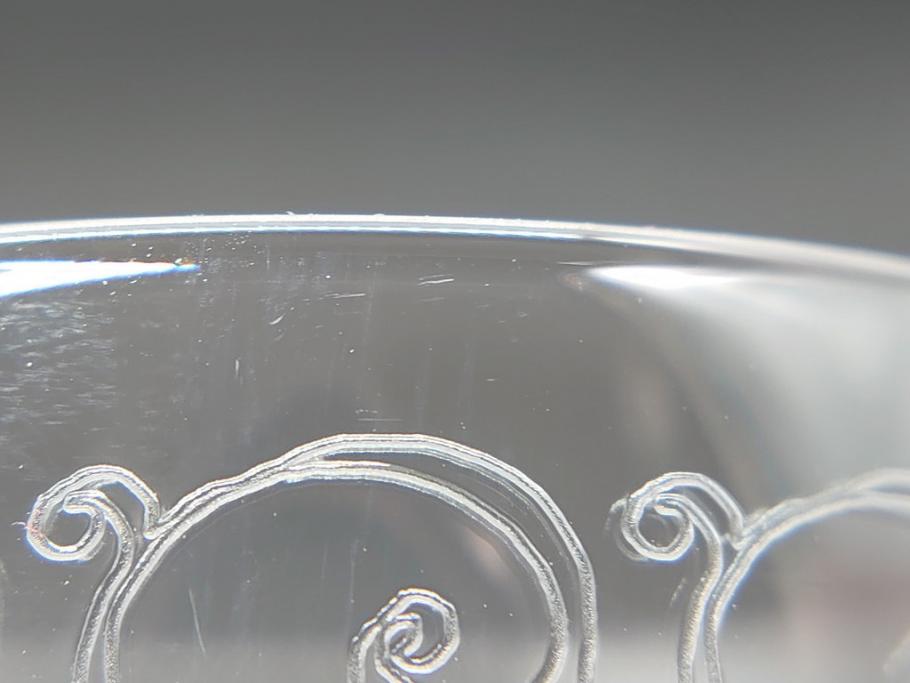 フランス　バカラ　Baccarat　ローハン　蔓草模様が全面に施された優雅なデザイン!　グラス2点セット(ワイン、リキュール、フルレッドクリスタルガラス)(R-060665)
