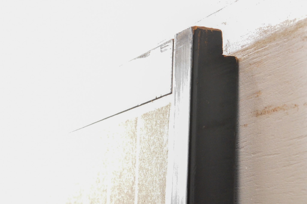 アンティーク建具　腰板欅(ケヤキ)材　凛とした佇まいが気品溢れる障子戸2枚セット(引き戸、建具)(R-059663)