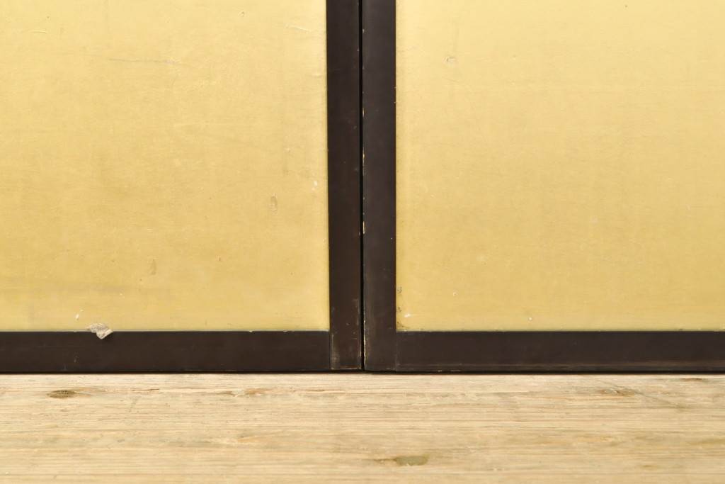 アンティーク建具　高級品　昭和初期　技巧を凝らした七宝引き手が美しい!　障子戸入りふすま(襖)4枚セット(引き戸、建具)(R-059751)