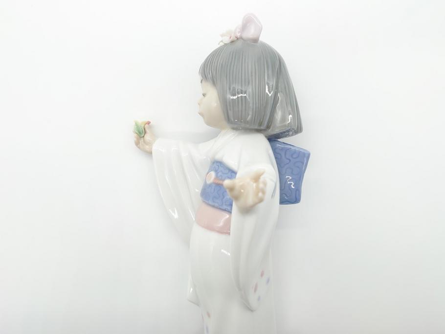 リヤドロ　LLADRO　淡い色使いがかわいらしい和装少女の人形(フィギュリン、置物、オブジェ、箱なし)(R-060643)