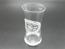 戦前　当時物　カブトビールのロゴがクールな鼓型グラス(和ガラス、コップ)(R-060666)