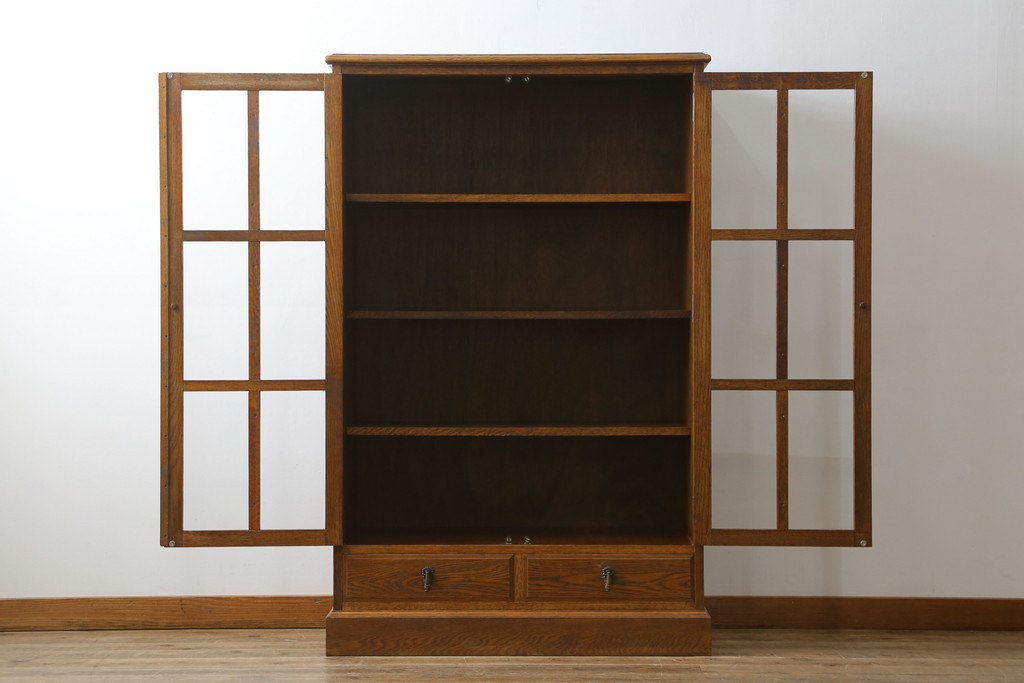 中古　美品!!　三越家具(現カントリーハウス)　Brugge(ブルージュ)　シンプルなデザインで取り入れやすいブックケース(本箱、本棚、書棚、収納棚、戸棚、キャビネット、飾り棚)(R-078050)