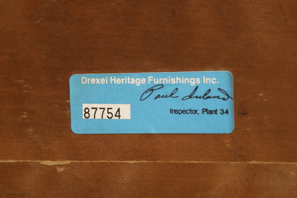 中古　美品　アメリカ高級モデル　DREXEL HERITAGE(ドレクセルヘリテイジ)　天板の曲線や脚先までのデザインが美しいダイニングテーブル(食卓、6人掛け、4人掛け)(定価約150万円)(R-060257)