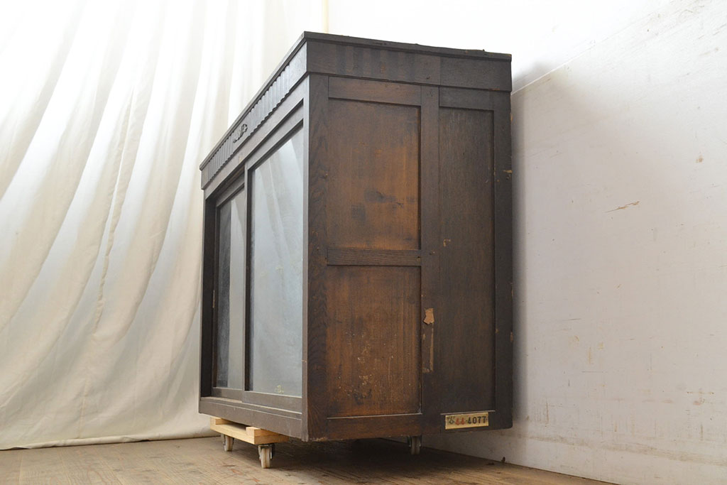 アンティーク家具　重厚な大正ロマンサイドボード(収納棚、飾り棚)(R-036379)