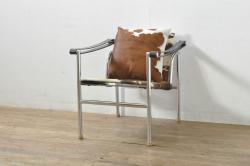 中古　Cassina(カッシーナ)　ル・コルビュジエ(Le Corbusier)　ピエール・ジャンヌレ(Pierre Jeanneret) シャルロット・ペリアン(Charlotte Perriand)　LC1　個性が光る!ワンランク上の空間づくりにおすすめなスリングチェア(バスキュランチェア、アームチェア、椅子、イス)(定価605,000円)(R-078097)