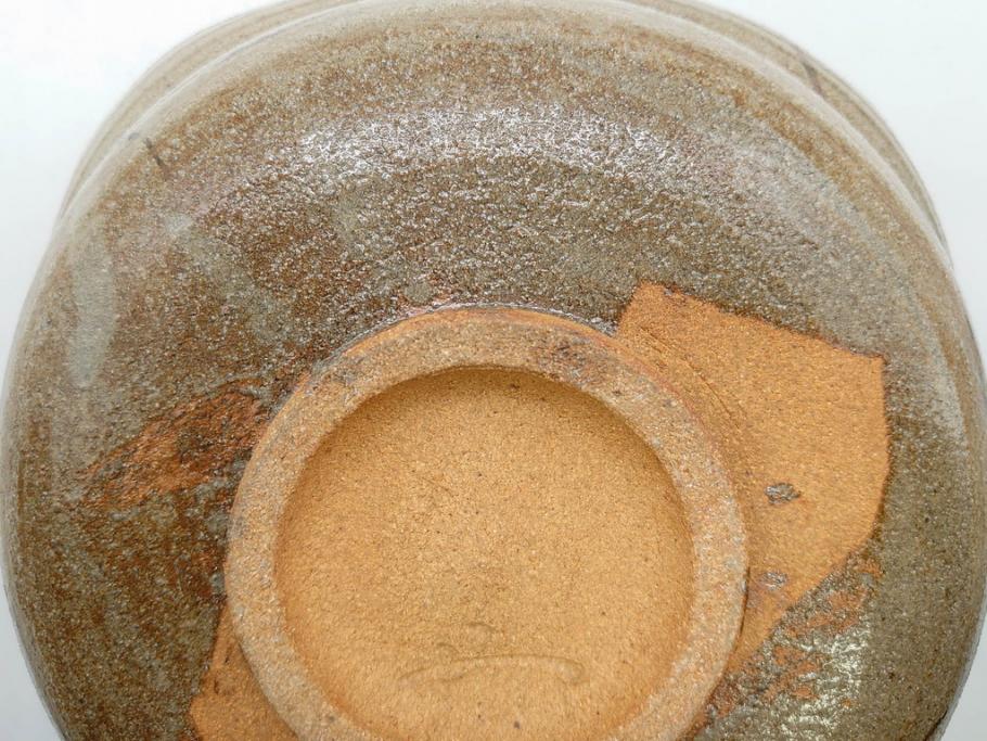 中里重利　絵唐津　約22cm　7.3寸　優美なフォルムが目を引く鉢(唐津焼、鳥、植物、深皿、和皿、中皿、変形皿、和食器、裏印、共箱付き、七寸三分)(R-079817)