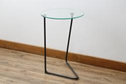 中古　美品　希少モデル!!　フランス　Ligne Roset(リーン・ロゼ)　ANGIE ANAKIS (アンジー・アナキス)デザイン　Rythme(リズム)　個性光るモダンデザインがおしゃれなサイドテーブル(ガラステーブル、カフェテーブル、コーヒーテーブル、丸テーブル、ラウンドテーブル、花台、飾り台)(R-079777)