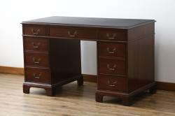 中古　DREXEL HERITAGE (ドレクセルヘリテイジ)　マホガニー材　洗練された大人の雰囲気醸し出す両袖デスク(机、在宅ワーク、在宅用ワークデスク)(R-052175)